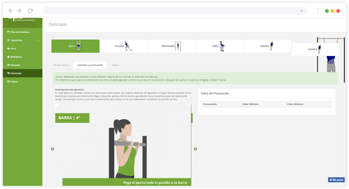 Gimnasio – Oposiciones Online Gimnasio