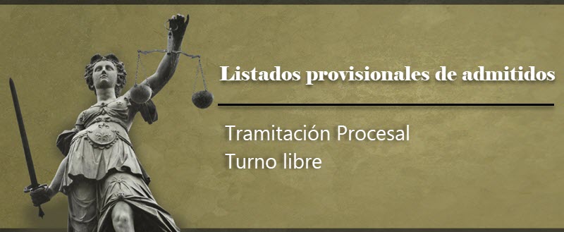 Listados provisionales admitidos tramitación procesal