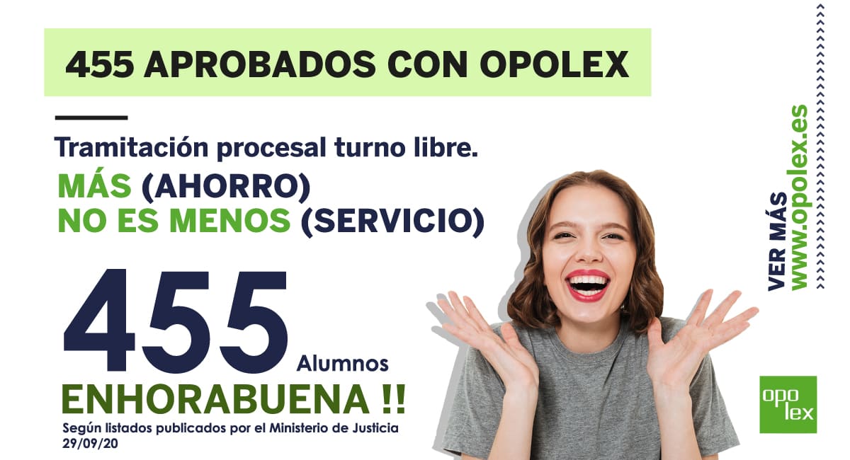 455 alumnos de Opolex aprueban tercer ejercicio Tramitación Procesal