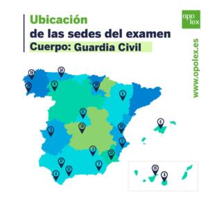 Listado de admitidos y sedes examen Guardia Civil