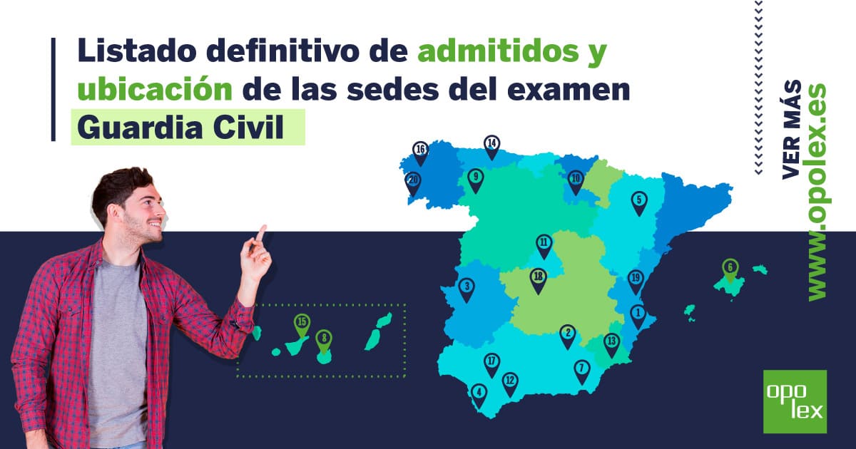 Listado de admitidos y sedes examen Guardia Civil