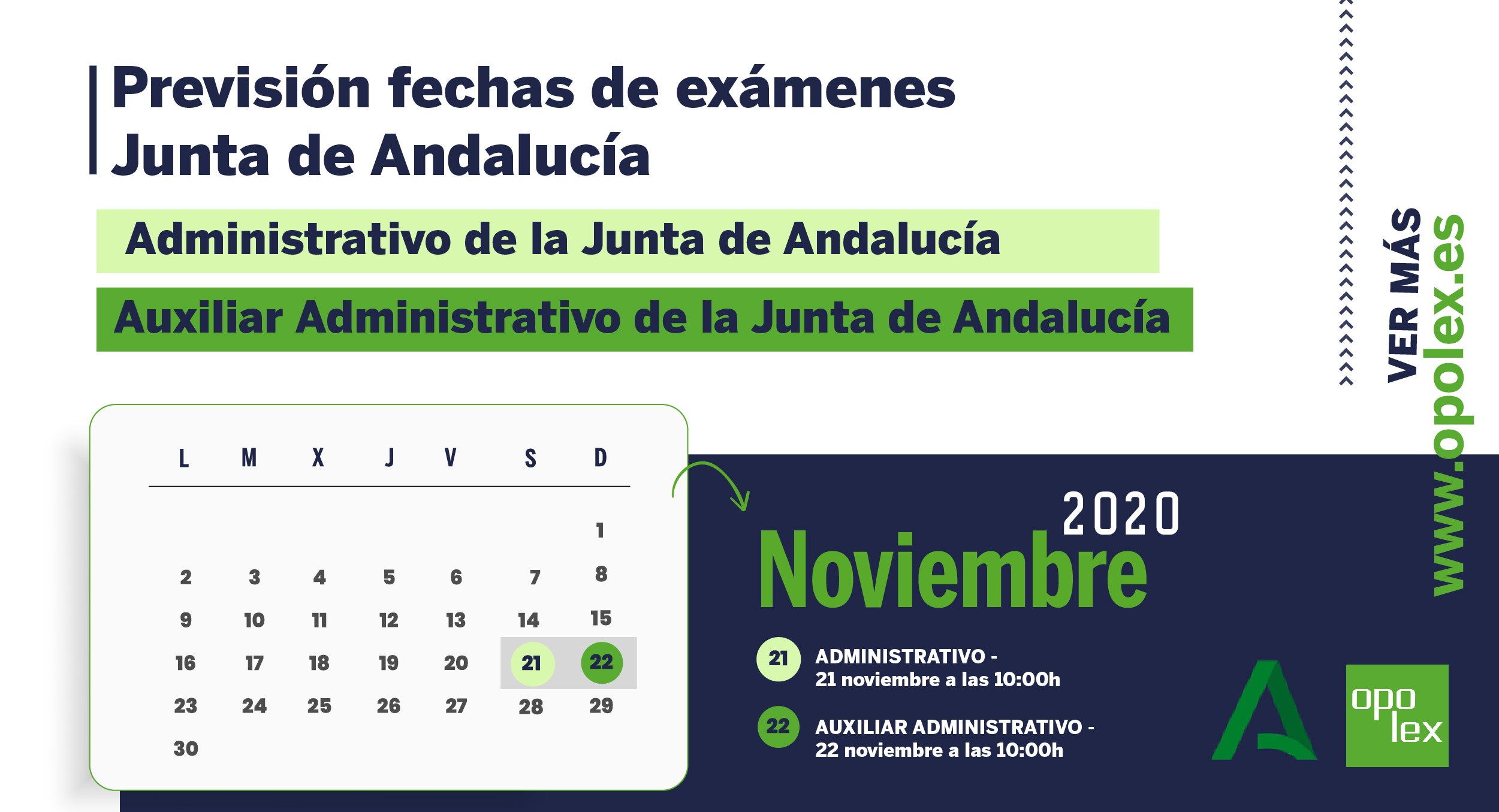 Previsión fechas exámenes Junta de Andalucía Opolex