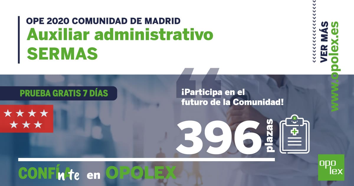 Oferta de Empleo Público 2020 SERMAS