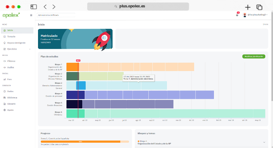 Planificación de estudio personalizada