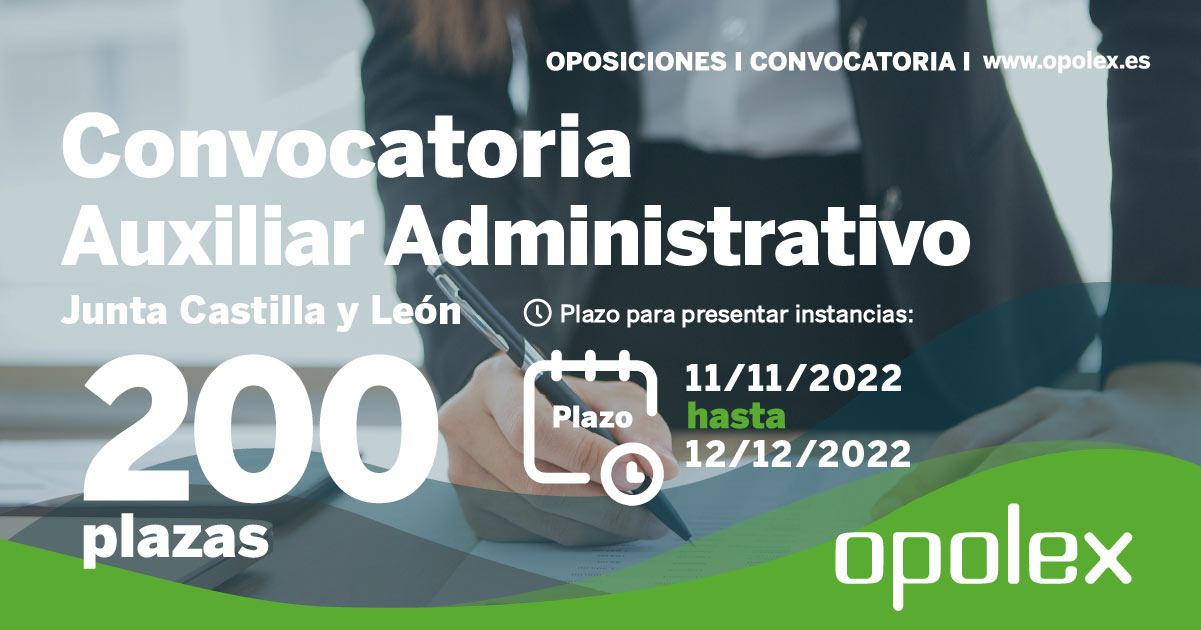 Contable Escarpado móvil Oposiciones Auxiliar Administrativo Junta de Castilla y León - Opolex